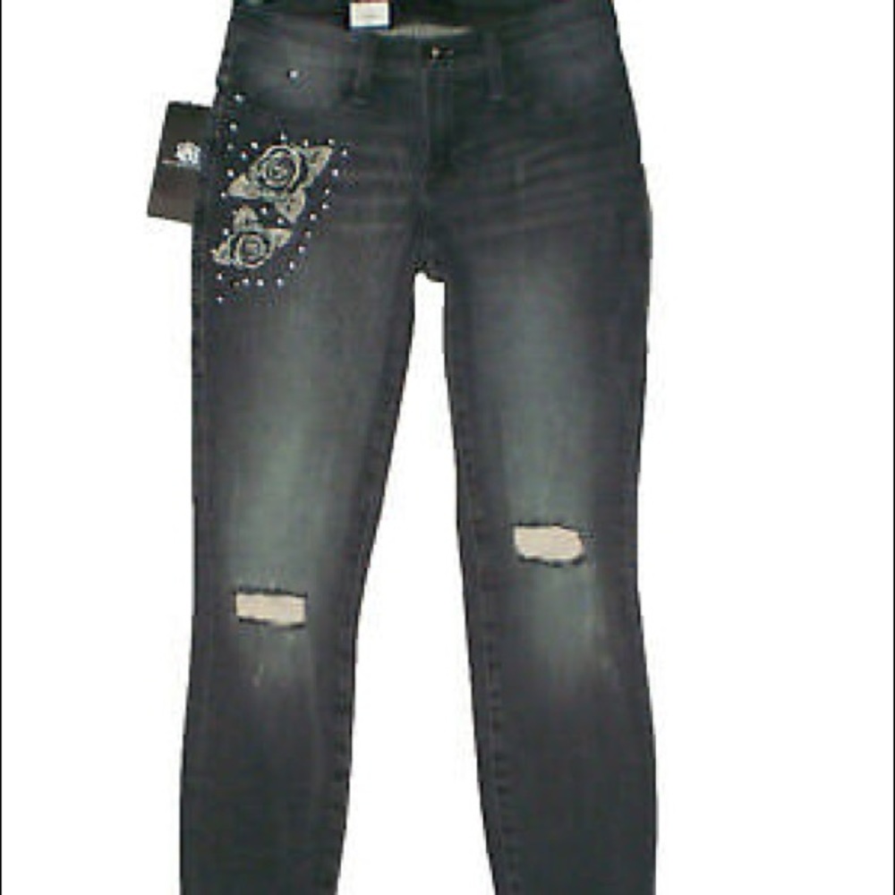Rock & Republic Distressed Gray Skinny Jeans